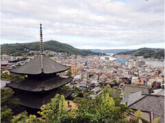 天寧寺の海雲塔と街並みが写っている