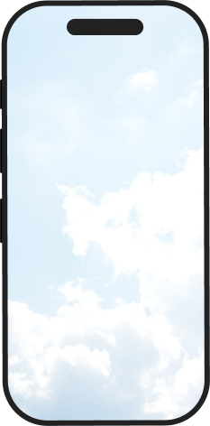 アイフォンに空の画像が嵌め込まれている